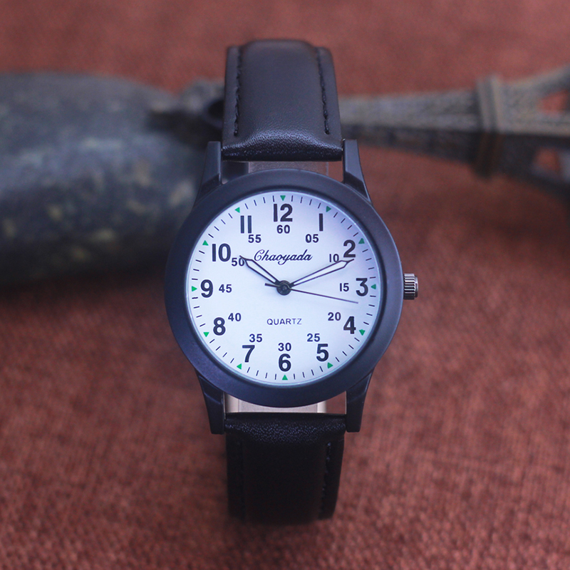 Leather Watch Band Men - Chaoyada-Reloj de pulsera de cuarzo para