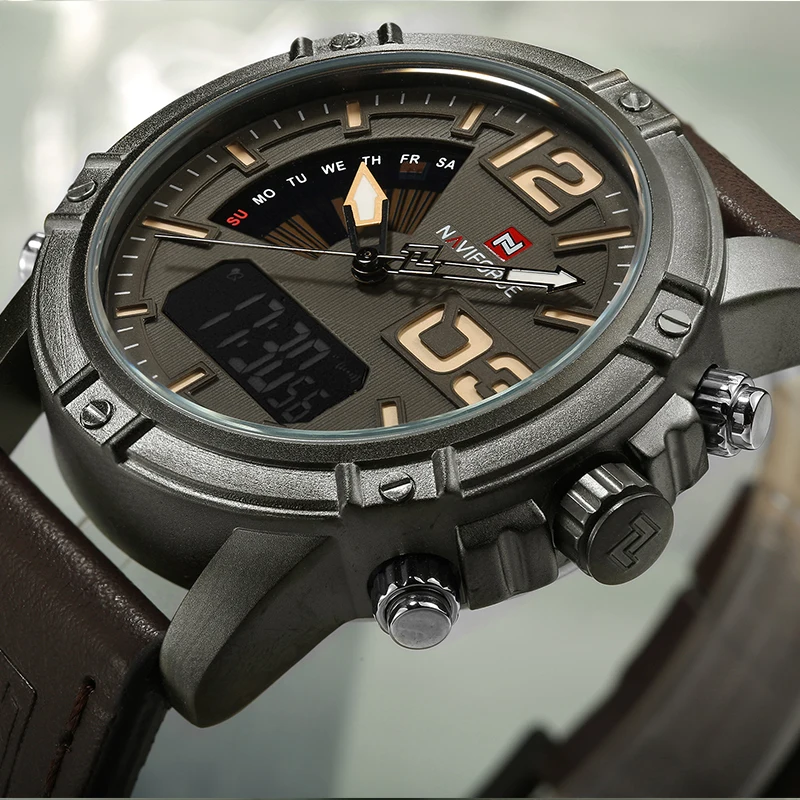 NAVIFORCE, reloj para hombre d - Leather Watch Band Men reseña y precio