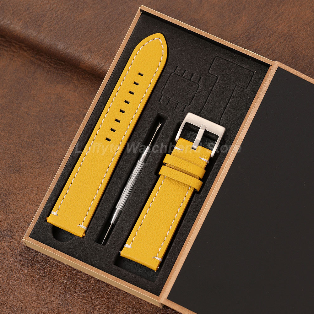Correa de textura de lichi de  - Leather Strap Quick Release reseña y precio